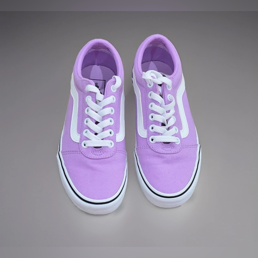 Vans Lavender Canvas Low-Top Sneakers with White Stripe